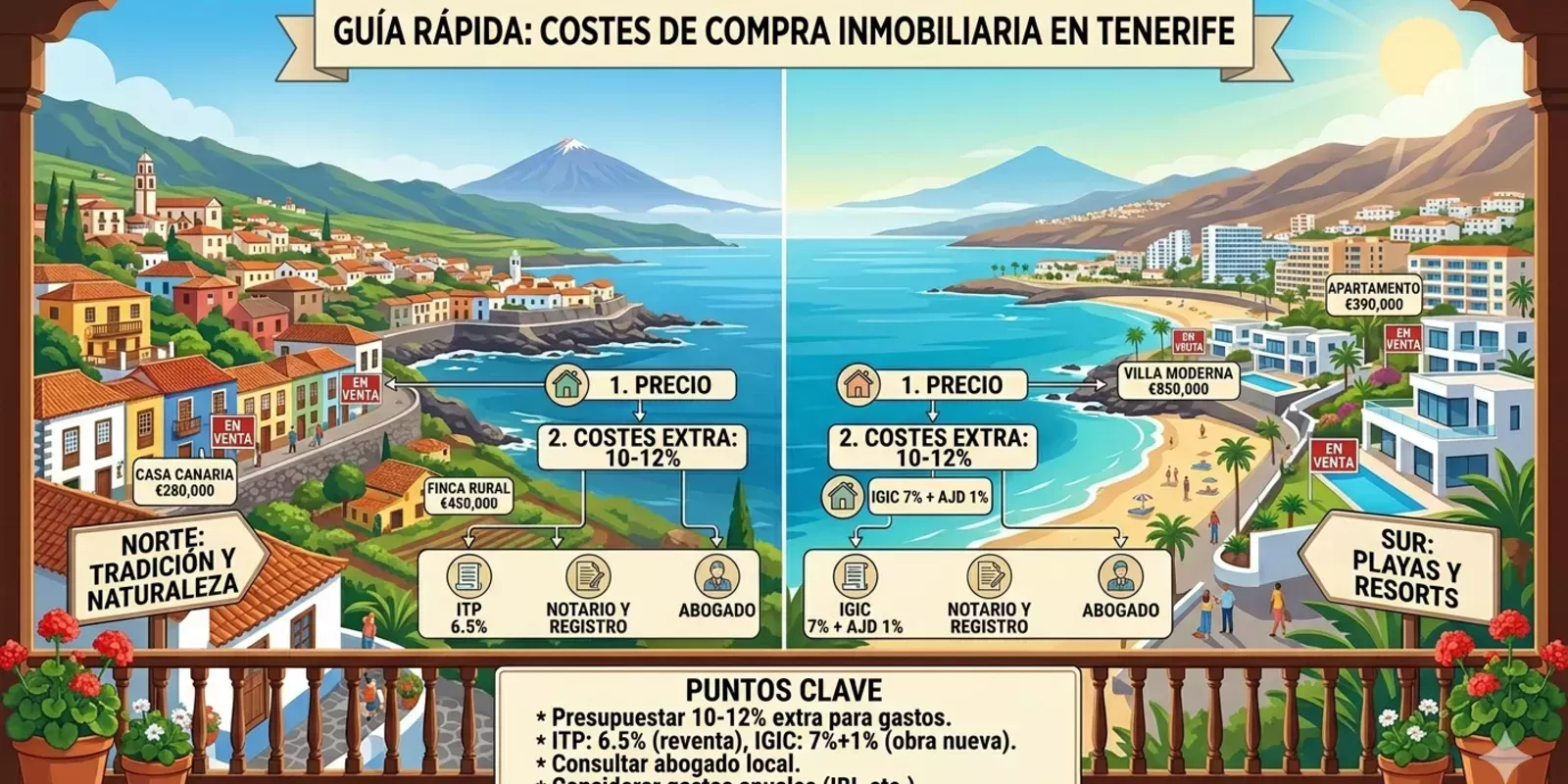 Plusvalía y gastos en la venta de propiedades en Tenerife
